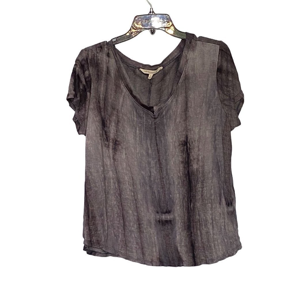 Soft Surroundings Women's Medium‎ Gray & Black Tie Dye Flowy T-Shirt Size M